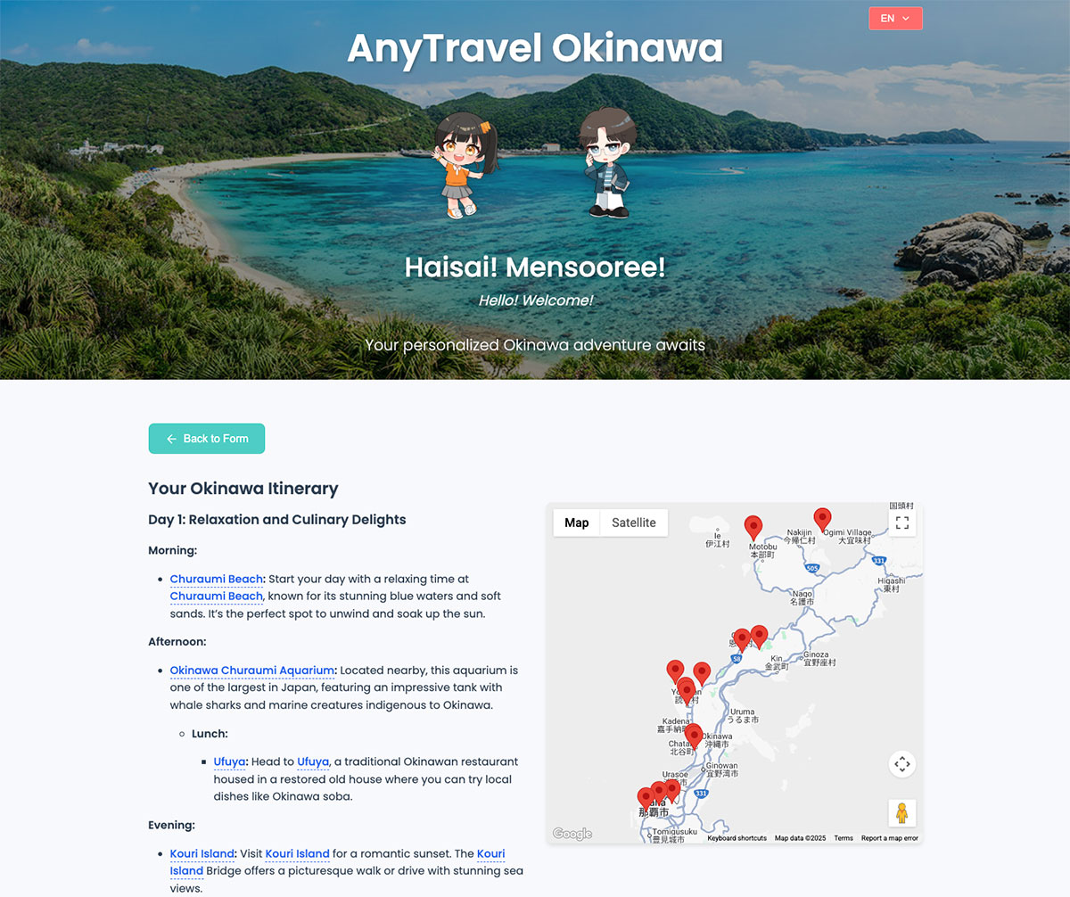 AnyTravel Okinawa Website